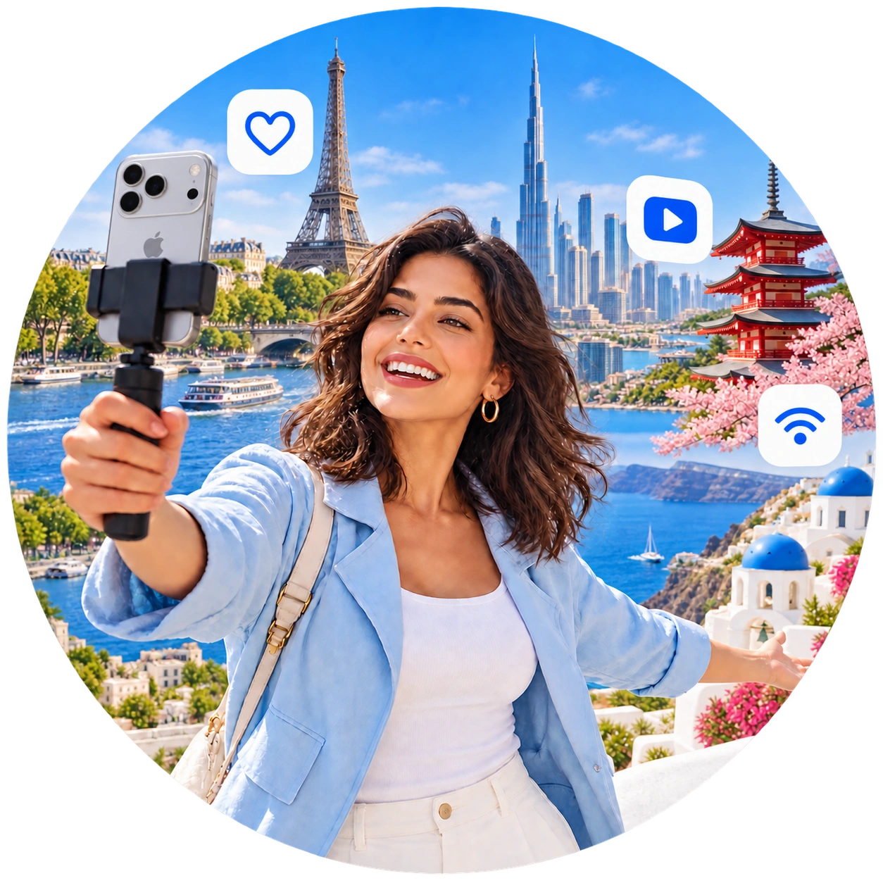 HeyGlobel traveler exploring the globe while staying connected